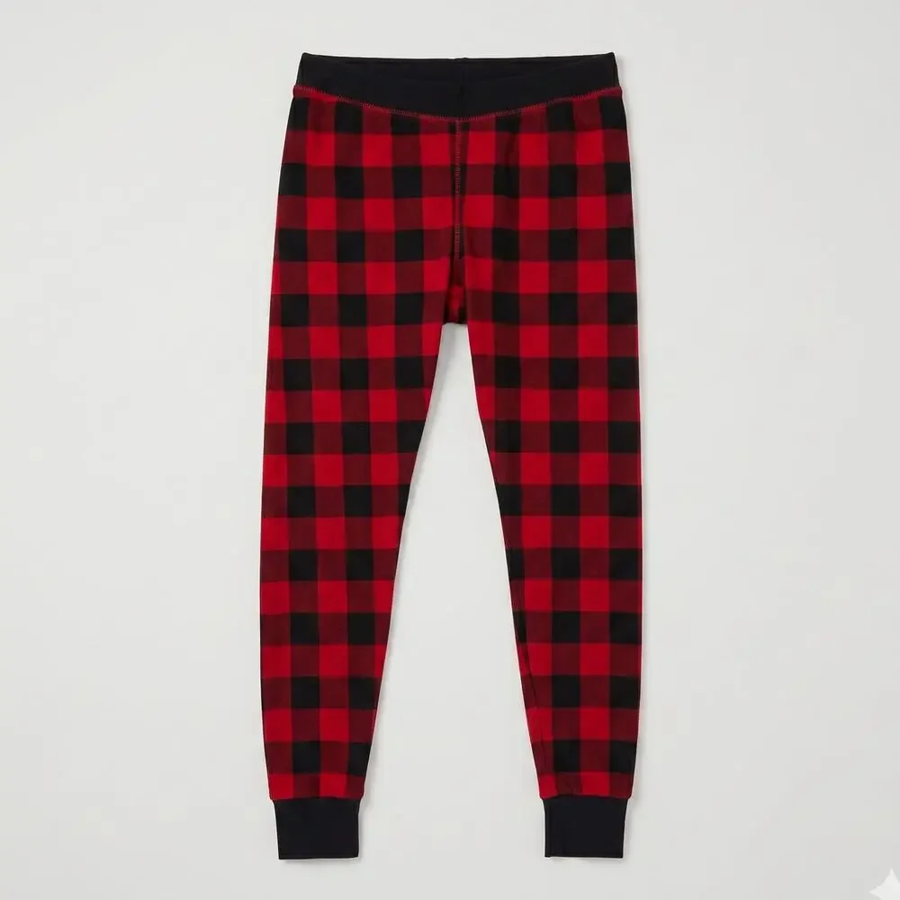 J. Crew Factory Womens Medium Black Red Buffalo Plaid Jogger Pants